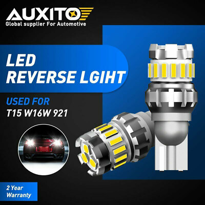 #ad AUXITO T15 W16W T16 CANBUS LED WHITE REVERSE BACKUP LIGHT BULBS 6K NO ERROR NEW GBP 9.49