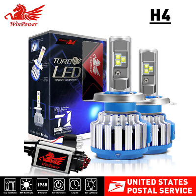 #ad winpower 2PCS Canbus T1 Turbo LED Headlight Bulbs Kit H4 H11 H9 H8 Lamp $24.99