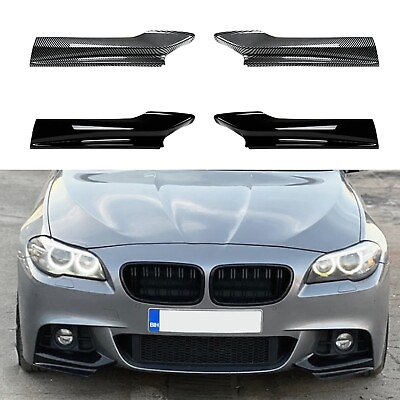 #ad Black Front Bumper Side Splitter Cover For BMW 5 Series F10 F11 2011 2017 Sport $35.06