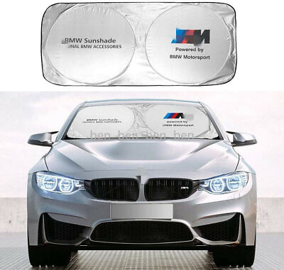 #ad #ad For BMW M Car Front Rear Windshield Sun Shade Shield Cover Visor Block Foldable $13.55