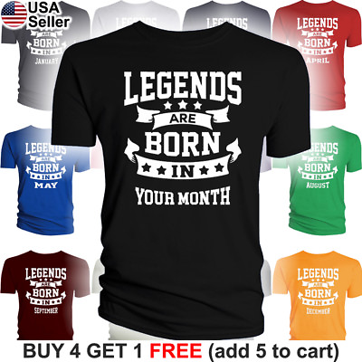 #ad Legends Are Born In Month T Shirt Birthday Gift Men Women Funny Kings On X157 $10.75