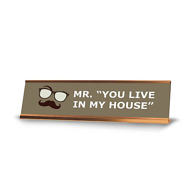 #ad Signs ByLITA Mr. You Live In My House Gold Frame Desk Sign 2x8quot; $14.24