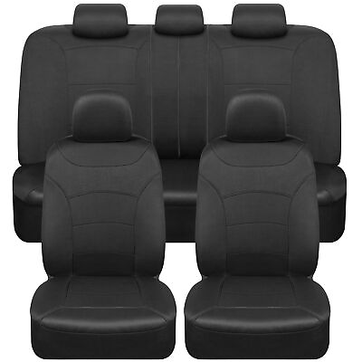 #ad Turismo Black Seat Covers for Cars Full Set Front amp; Back Seat for Auto Truck SUV $33.90