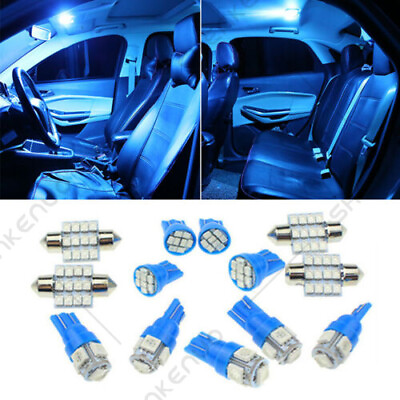 #ad US 13x Blue LED Lights Interior Package Kit for Dome License Plate Lamp Bulb MOD $8.99