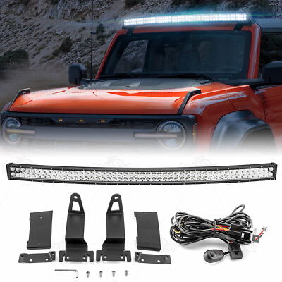#ad 300W 52quot; LED Light BarRoof Mount BracketsWiring For Ford Bronco 2021 22 23 24 $119.99