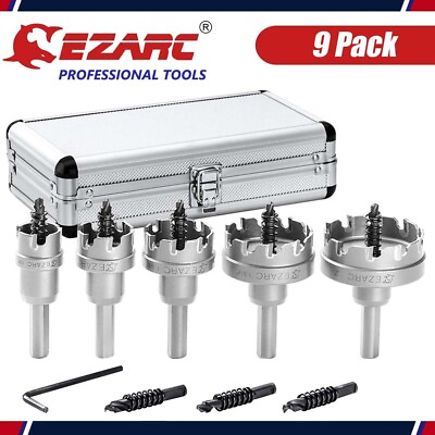#ad 9 PACK EZARC Carbide Hole Cutter Set for Stainless Steel Long Life Hole Saw Kit $105.97