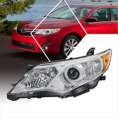 #ad Headlights Assembly Projector Chrome Halogen Driver Side for 2012 14Toyota Camry $61.96