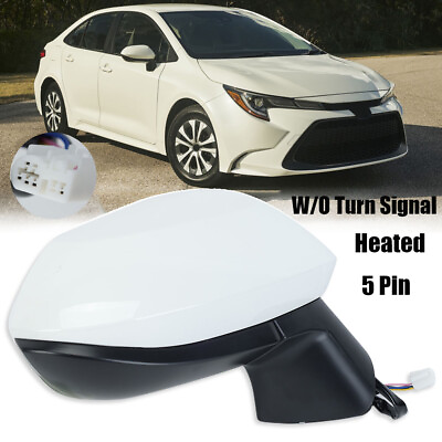 #ad Right White Heated Side Mirror 5Pin Passenger For Toyota Corolla 2020 2021 2023 $72.19