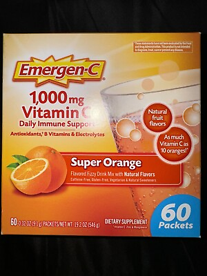 #ad Emergen C 1000mg Orange Flavor Vitamin C Powder 60 Count $18.99