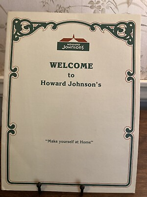 #ad Rare Vintage Howard Johnson Hojo Menu $100.00