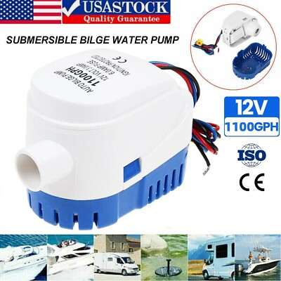 #ad 12V 1100GPH Automatic Submersible Boat Bilge Water Pump With Auto Float Switch $19.69