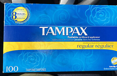 #ad Tampax Regular Tampons with Flushable Cardboard Applicator Unscented 100 Count $9.92