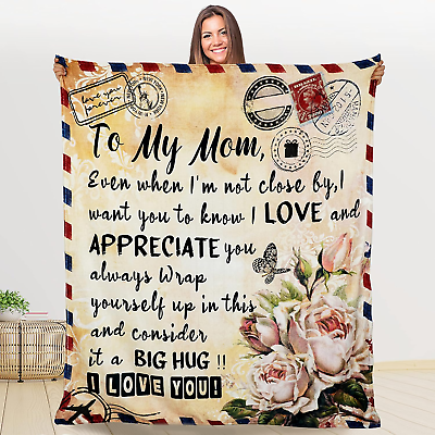 #ad Mothers Day Gifts for Mom from Daughter Son Mom Blanket Gift Personalized Fleec $33.99