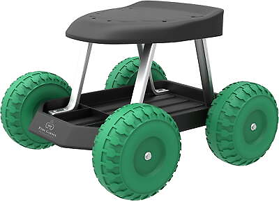 #ad Portable Garden Cart Scooter Rolling Wheels with Seat Tool Tray for Planting New $31.41