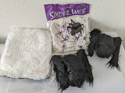 #ad Large Spider Webs Indoor amp; Outdoor Halloween Décor 2 Web 2 Spiders New Fun World $13.99
