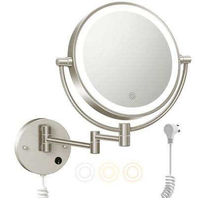 #ad Upgraded Wall Mounted Makeup Mirror with Lights Super Large Double Sided 1X ... $106.46