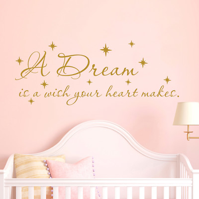 #ad A Dream Is A Wish Your Heart Wall Decal Quote Cinderella Nursery Girls Decor F73 $74.99