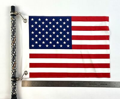 #ad US Flag with Spiral LED Light Handle 17 inch x 24 inch Length $39.50