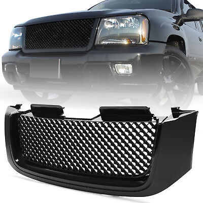 #ad GLOSS BLACK FRONT UPPER HOOD GRILLE For 2002 2009 GMC ENVOY HONEYCOMB MESH GRILL $68.99