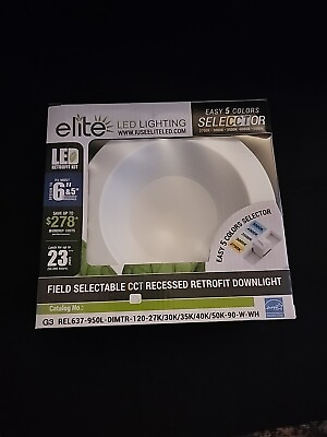 #ad Elite LED Light 5” 6quot; Round Recessed Downlight Fixture G3 REL637 Selectable CCT $15.00