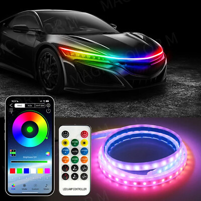 #ad APPRemote 71#x27;#x27; RGB Dreamcolor LED Car Hood Light Strip Daytime Running Light $15.99
