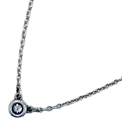 #ad Tiffany Elsa Peretti Visthe Yard Necklace Single Diamond Pendant $331.35