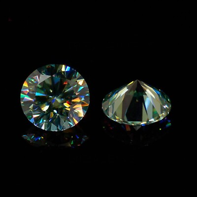 #ad Green Color Round Cut Moissanite Stone Loose Diamond Gemstone 8 MM VVS1 S07 $21.99