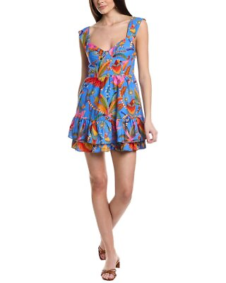 #ad Farm Rio Macaw Party Linen Blend Mini Dress Women#x27;s $79.99