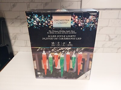 #ad Gemmy Orchestra of Lights Color 24 LED Icicle Lights BRAND NEW $95.00