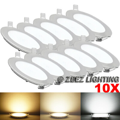 10X Cool White 9W 5quot; Round LED Recessed Ceiling Panel Down Lights Bulb Slim Lamp $46.71