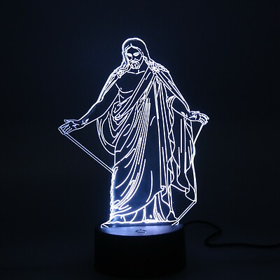 #ad 3D Jesus light Jesus glowed with 3D acrylic suitable for beliefs. Birthday gift. $44.90