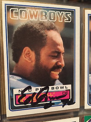 #ad Ed Jones Autographed Topps Football Card Dallas Cowboys $25.00