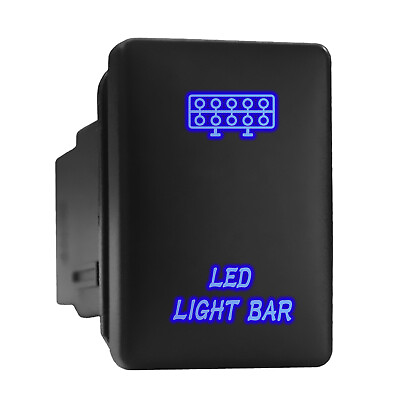#ad LIGHT BAR Blue LED Backlit Switch Short Push Button 1.28quot;x 0.87quot; Fit: Toyota $10.95