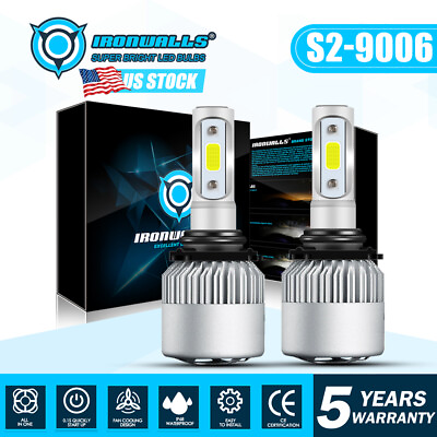 #ad 9006 HB4 Low Beam 300000LM LED Headlights Kit Bulbs 6000K Xenon White High Power $16.99
