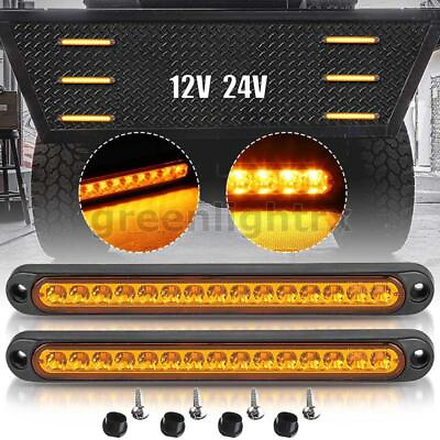 2X 10quot; LED Truck Trailer Strip 3rd Brake Light Bar Rear Turn Signal Tail Amber $15.98
