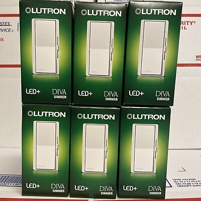 #ad 6 Pack lutron LED diva dimmer switch White $99.00