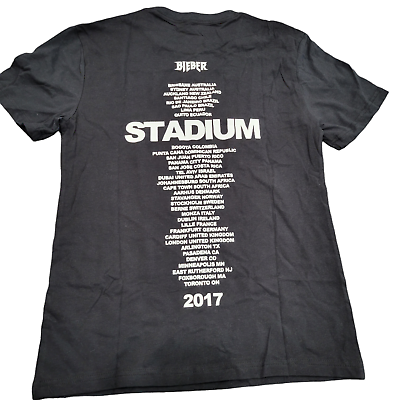 #ad Justin Bieber 2017 Stadium Concert List Tour Black Graphic T Shirt Tee Men Small $15.00