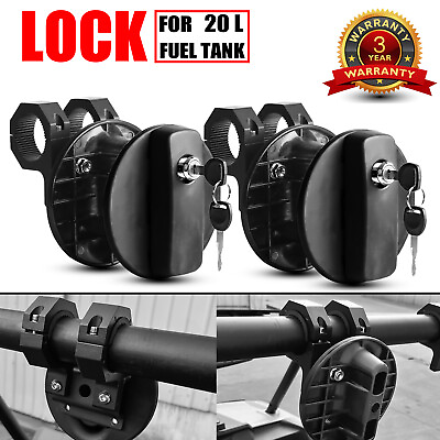 #ad Gas Can Mount for 20L Gas Tank Cans Lock Oil Mounting Lock w Roll Bar Clamp Pair $63.98