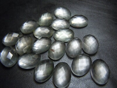 #ad 10 Pcs Natural Crystal Quartz 6x8mm Oval Rose Cut Loose Handmade Gemstone $12.64