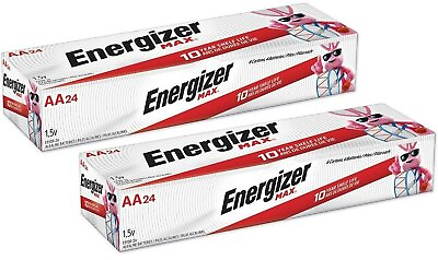 #ad Energizer Max E91 VP AA Alkaline Battery 24 pack X 2 48 battery Exp.12 2030 $30.99