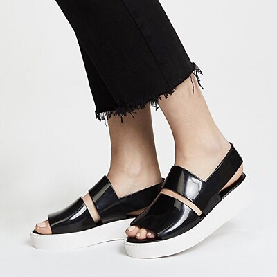 #ad NIB Melissa Soho Platform Sandals Size 9 Black White Jelly Strappy Sandal Shoe $72.00