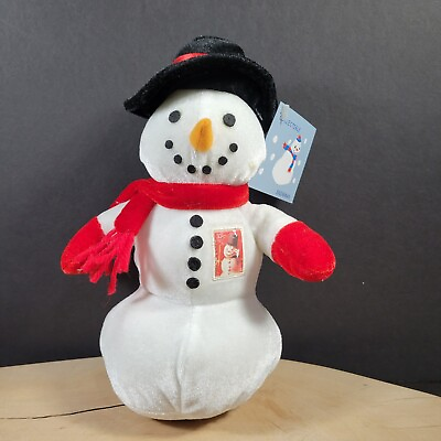 #ad USPS Collectible Snowman Plush Stuffed 2004 10quot; Scarf Hat With Tag Stamp Bear $5.06