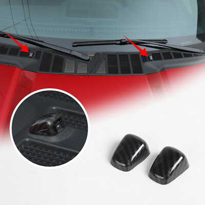 #ad Front Rain Wiper Spray Nozzle Cover Decor For Ford F150 Bronco 21 Carbon Fiber $13.99