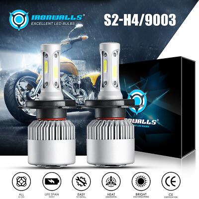#ad 2x H4 9003 LED Headlights Bulbs High Low Beam 6000K For Motorcycle Bike Headlamp $22.99