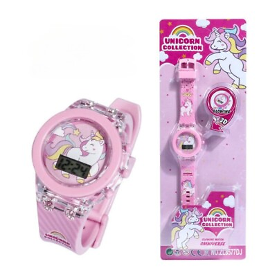 #ad Unicorn Collection Kids LED Flash Light Watch Digital Girls Cartoon Wristwatch $10.99
