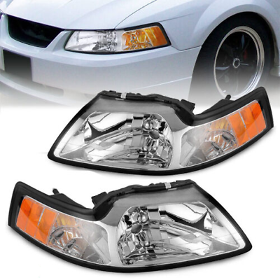 #ad Headlights For 1999 04 Ford Mustang Replacement Head Lamps Left and Right $69.99