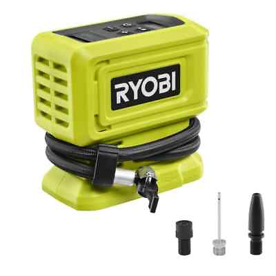 #ad NEW RYOBI 18V High Pressure Cordless Inflator Tires Digital Gauge TOOL ONLY $46.37