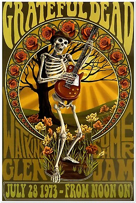 #ad Grateful Dead Watkins Glen 1973 Concert Poster Music Print Rock Wall Art $24.99