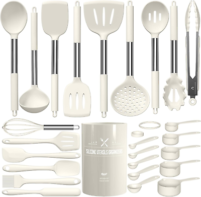 #ad Kitchen Utensils Set 26 Pcs Silicone Cooking Utensil Set for Nonstick Cookware $31.98