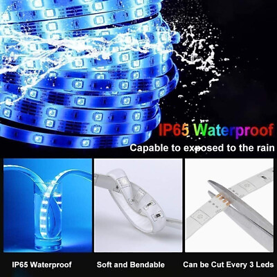 Waterproof 5050 RGB LED 32FT Flexible SMD Strip Light Remote Fairy Lights Party $11.99